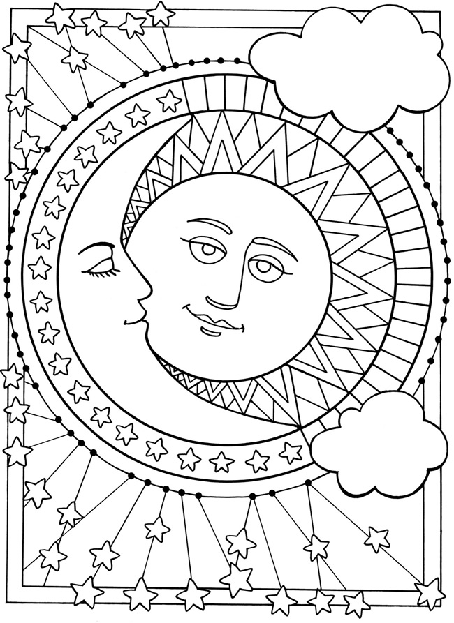 Plansa de colorat cu Luna 17 9